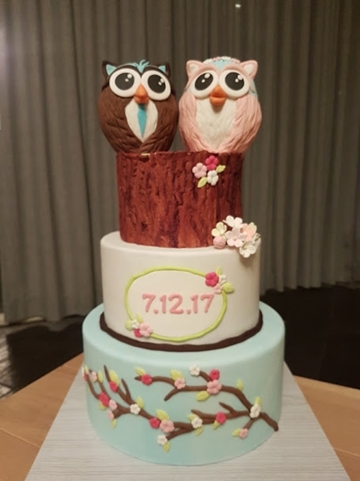 תמונה של עוגת חתונה ינשופים